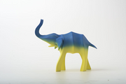 Gradient Fiberglass Saluting Elephant Sculpture