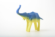 Gradient Fiberglass Saluting Elephant Sculpture