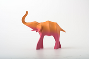 Gradient Fiberglass Saluting Elephant Sculpture