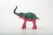 Gradient Fiberglass Saluting Elephant Sculpture