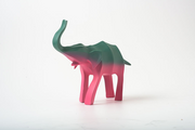 Gradient Fiberglass Saluting Elephant Sculpture