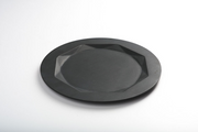 Jewel Cut Matte Black Slate Dinner Plate