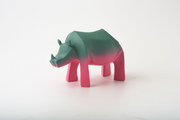 Gradient Fiberglass Rhino Sculpture