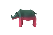 Gradient Fiberglass Rhino Sculpture