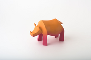 Gradient Fiberglass Rhino Sculpture