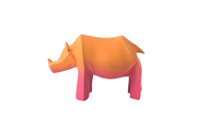 Gradient Fiberglass Rhino Sculpture