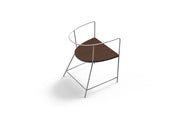 Wire Curve Chair with a Solid Wood Seat